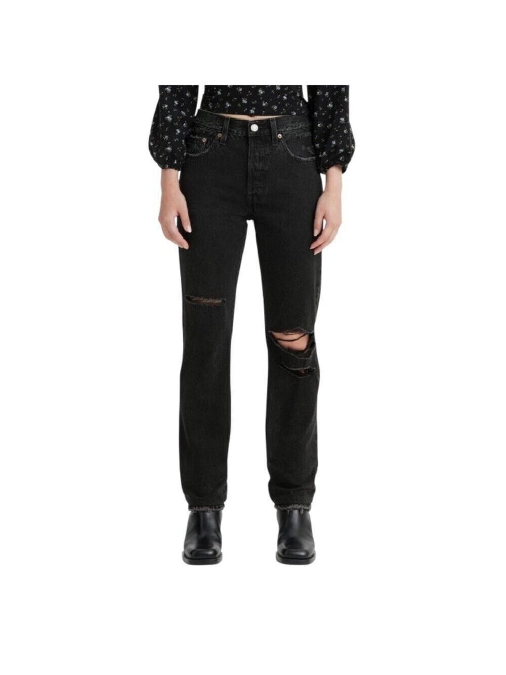 Levi's Womens 501 Original Fit Jeans in Winona Forever distressed button fly 26